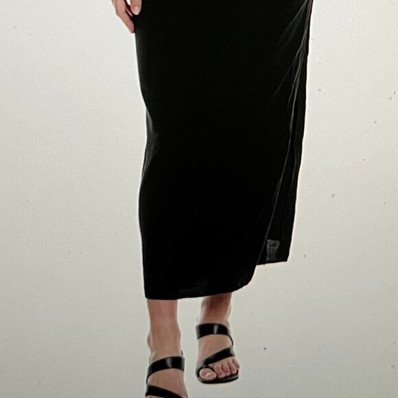Reveriee Linen Blend Sheath Dress in Black Size L - Picture 2 of 11